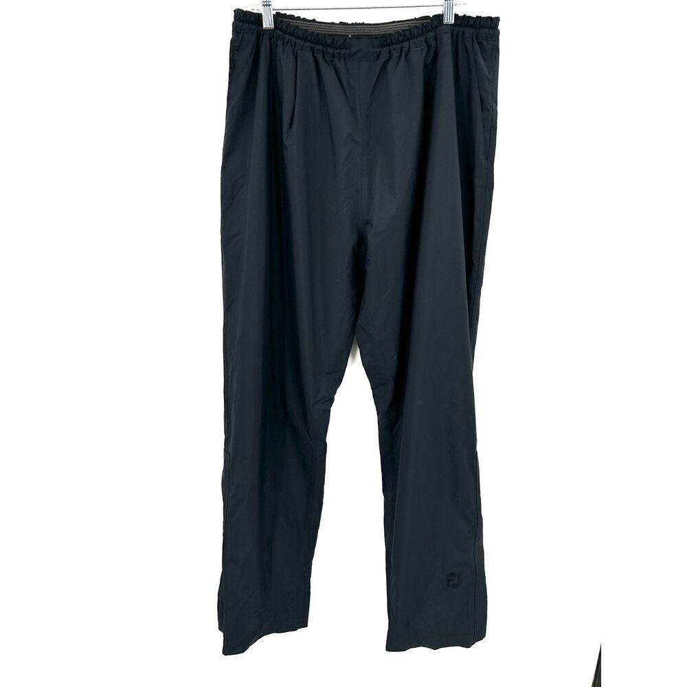 FOOTJOY DryJoys Men's Black Waterproof Straight Leg Pull On Rain Golf Pants XL